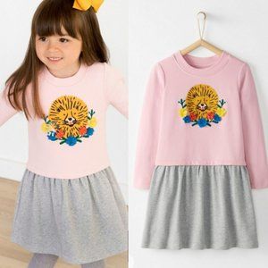 Hanna Andersson French Terry Make It Magic Lion & Flower Dress - Girl Size 4